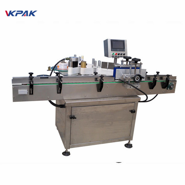 SUS304 เซอร์โวมอเตอร์เครื่องติดฉลากขวดกลมอัตโนมัติควบคุม PLC