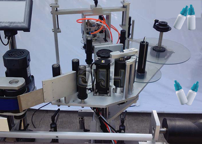 เครื่องติดฉลากขวดกลมแนวตั้งด้านบน / ด้านล่างของประเทศจีนพร้อมผู้จัดจำหน่ายอัตโนมัติ