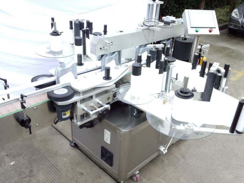 ใบรับรอง CE ของจีนอุปกรณ์การติดฉลากขวดอัตโนมัติขวดแก้วผู้จัดจำหน่ายสติกเกอร์สองด้าน