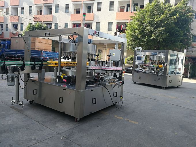 เครื่องติดฉลากแบบหมุนด้านหน้าและด้านหลัง / คอและความเร็วหน้า 15000B / H ใบรับรอง CE